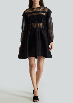 Черное платье Maurizio Mykonos из смеси шелка и льна, фото