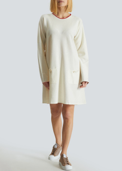 Шерстяное платье Semicouture белого цвета, фото