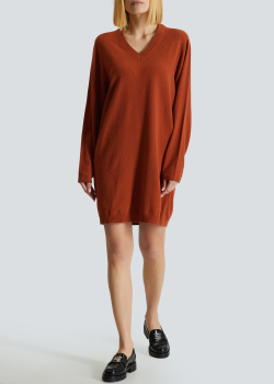 Кашемировое платье Semicouture терракотового цвета, фото
