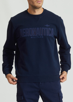 Синий свитшот Aeronautica Militare с логотипом, фото