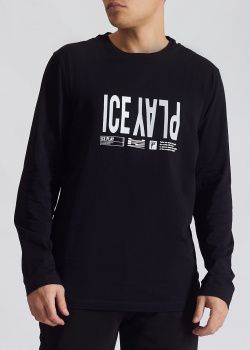 Черный свитшот Iceberg Ice Play с брендовым принтом, фото