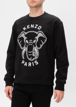 Черный свитшот Kenzo с рисунком слона, фото