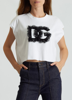 Укорочена футболка Dolce&Gabbana з логотипом, фото