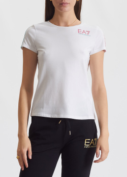 Белая футболка Ea7 Emporio Armani с логотипом, фото