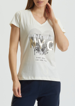 Белая футболка Fred Mello с V-образным вырезом, фото