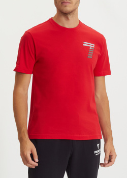 Мужская футболка EA7 Emporio Armani из хлопка красного цвета, фото