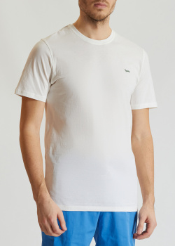 Белая хлопковая футболка Harmont&Blaine с вышивкой на груди, фото