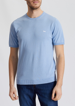 Трикотажная футболка Harmont&Blaine голубого цвета, фото