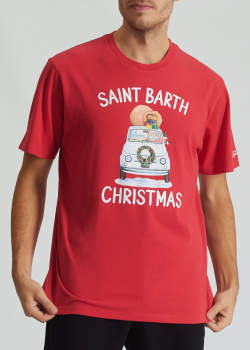 Красная футболка с принтом Mc2 Saint Barth из хлопка, фото