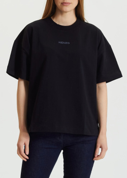 Черная футболка Kenzo с широкими рукавами, фото