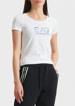 Белая футболка EA7 Emporio Armani из хлопка, фото