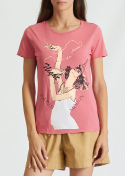 Розовая футболка Trussardi Action с рисунком, фото