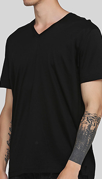 Черная футболка Billionaire с вышивкой на спине, фото