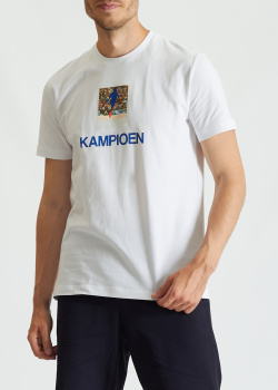 Біла футболка Bikkembergs з принтом, фото