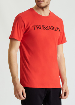 Футболка из хлопка Trussardi красного цвета, фото