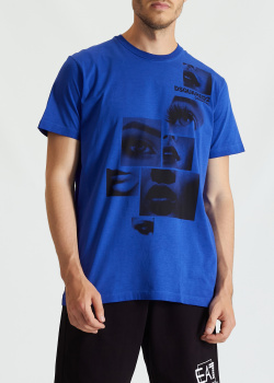 Синя футболка Dsquared2 із зображенням, фото