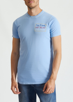 Блакитна футболка Dsquared2 з принтом на спині, фото