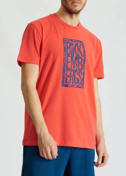 Червона футболка Bikkembergs з великим логотипом, фото