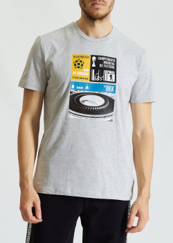 Серая футболка Bikkembergs с принтом, фото