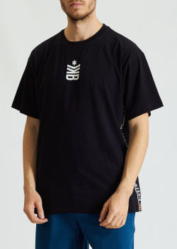 Чорна футболка Bikkembergs з фірмовою тасьмою, фото