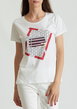 Женская хлопковая футболка Liu Jo с принтом, фото