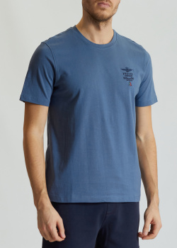 Синя футболка Aeronautica Militare з бавовни, фото