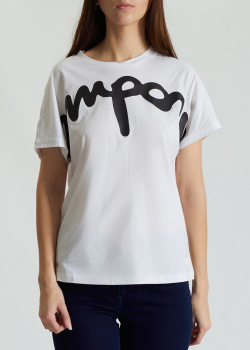 Белая футболка Emporio Armani с объемным логотипом, фото