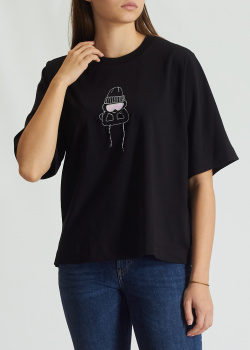 Чорна футболка Bogner Dorothy з вишивкою, фото