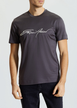 Мужская футболка Emporio Armani серого цвета, фото