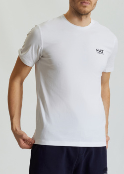 Белая футболка EA7 Emporio Armani с логотипом, фото