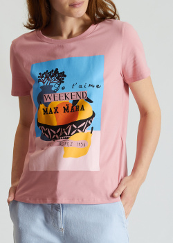Розовая футболка Max Mara Weekend Chopin с рисунком, фото