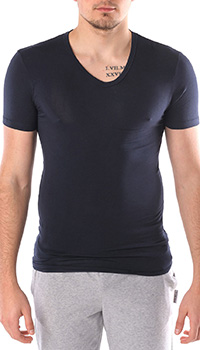 Чорна футболка Bikkembergs з вирізом, фото