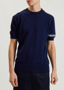 Трикотажна футболка Bikkembergs синього кольору, фото