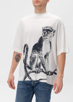 Белая футболка Emporio Armani с обезьяной, фото