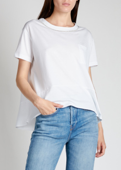 Біла футболка Fabiana Filippi з накладною кишенею, фото