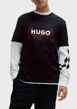 Футболка с принтом Hugo Boss Hugo черного цвета, фото