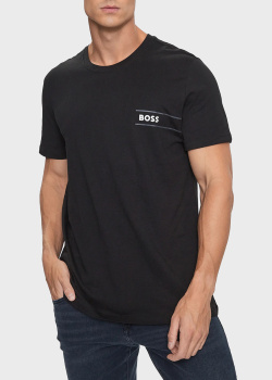 Чорна футболка Hugo Boss з логотипом, фото
