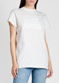 Белая футболка Iceberg с брендовой нашивкой, фото