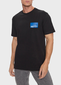 Черная футболка Karl Lagerfeld с фирменным принтом, фото