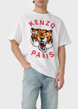 Белая футболка Kenzo с рисунком, фото