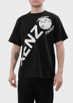 Черная футболка Kenzo с крупным логотипом, фото