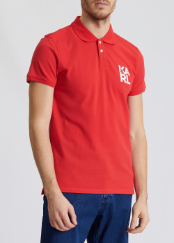 Футболка-поло Karl Lagerfeld красного цвета, фото