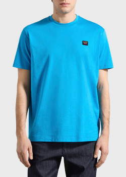 Мужская футболка Paul&Shark голубого цвета, фото