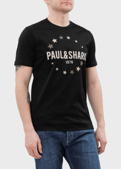 Чорна футболка Paul&Shark з логотипом, фото