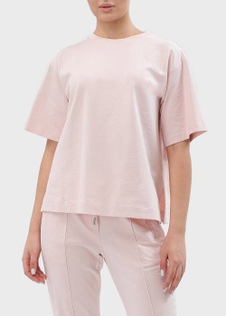 Розовая футболка Peserico Cappellini свободного кроя, фото
