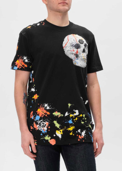 Мужская футболка Philipp Plein с эффектом брызг краски, фото