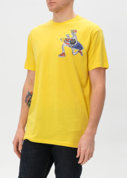 Жовта футболка Philipp Plein з малюнком скелета, фото