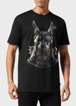 Черная футболка Philipp Plein с изображением собаки, фото