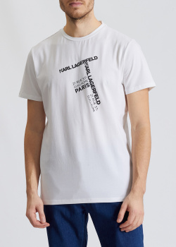 Мужская футболка Karl Lagerfeld белого цвета, фото