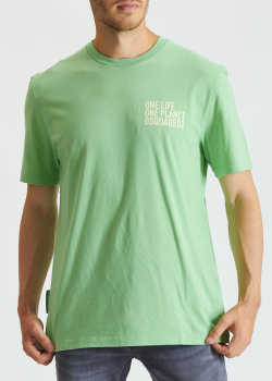 Мужская футболка Dsquared2 зеленого цвета, фото